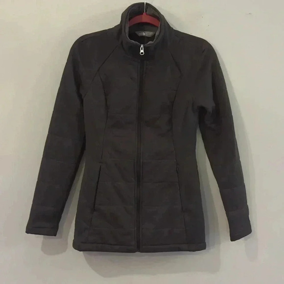 North Face Quilted Long Line Jacket‎ Softshell size XS Gray - Picture 1 of 9